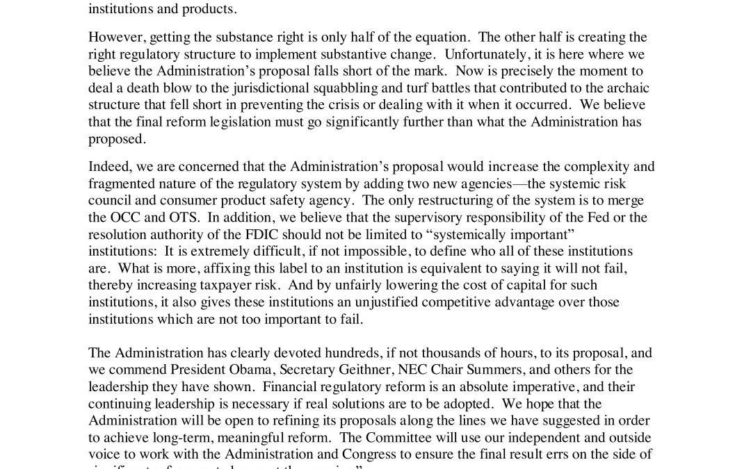 Statement on the Obama Adminstration’s “White Paper”