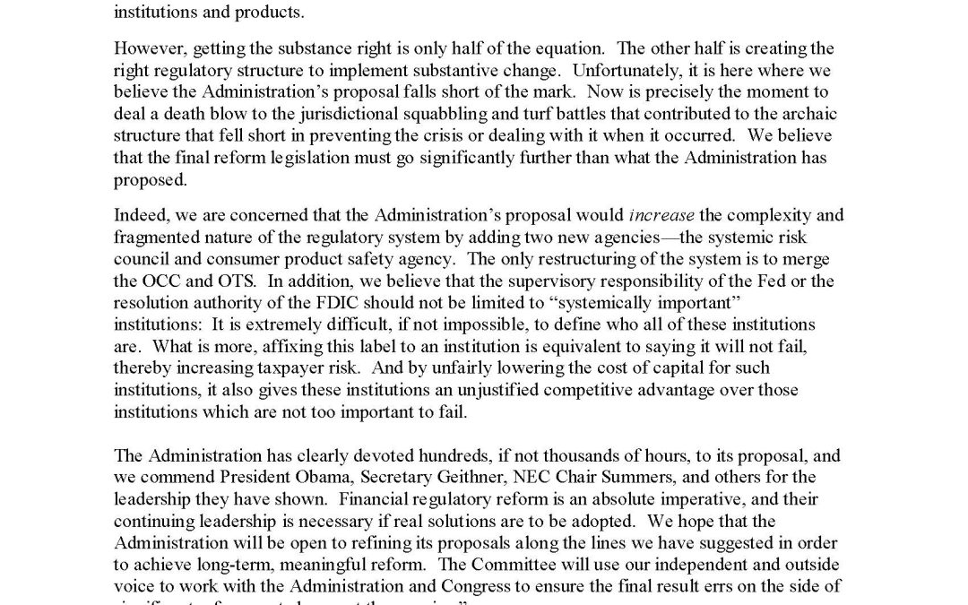 Statement on the Obama Adminstration’s “White Paper”