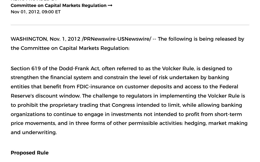 Statement on Implementation of the Volcker Rule