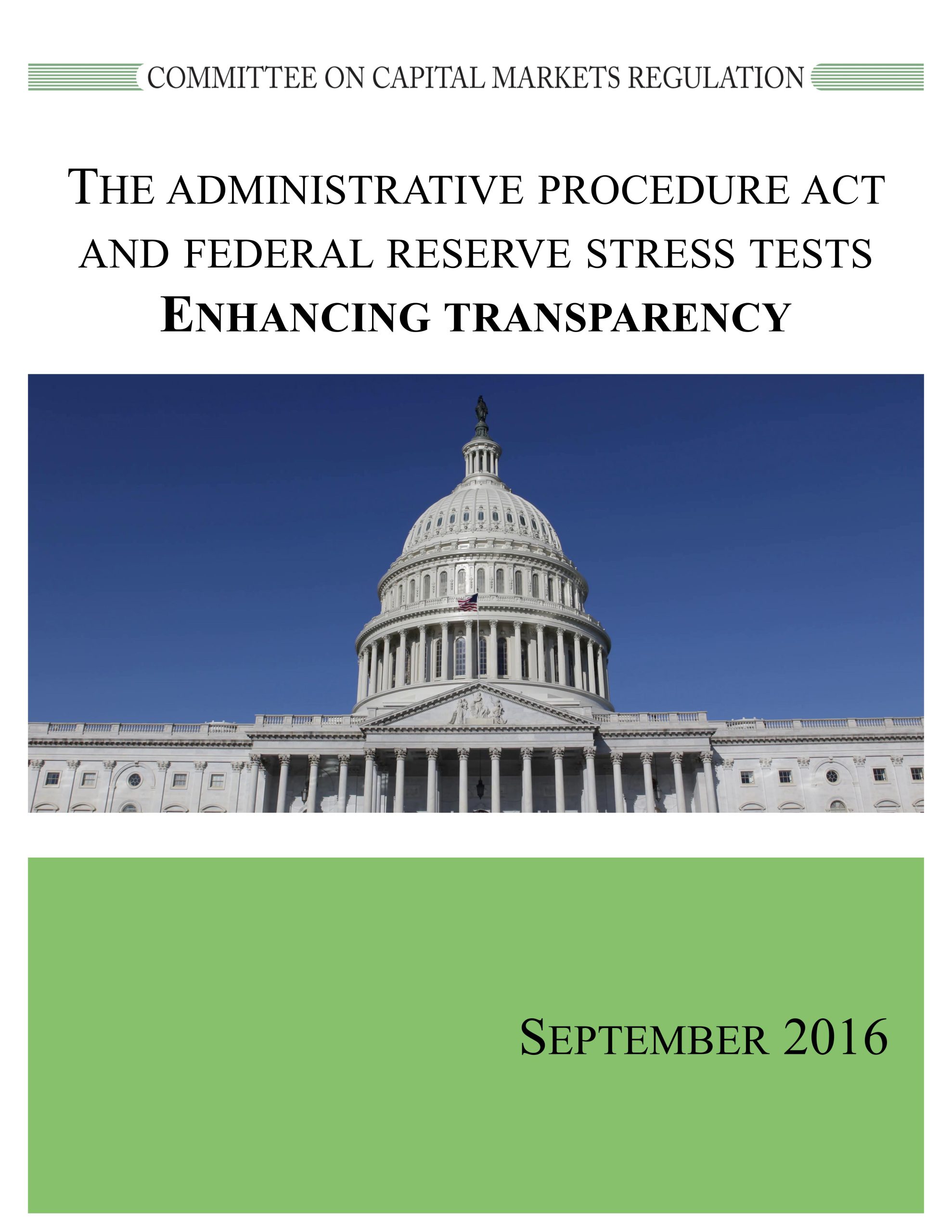 Report: Legal Analysis of the Federal Reserve Stress Test Process