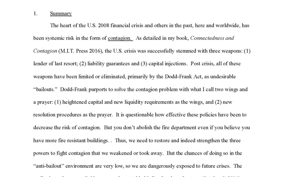 Report: Hal S. Scott Delivers Speech to International Monetary Fund on Connectedness and Contagion