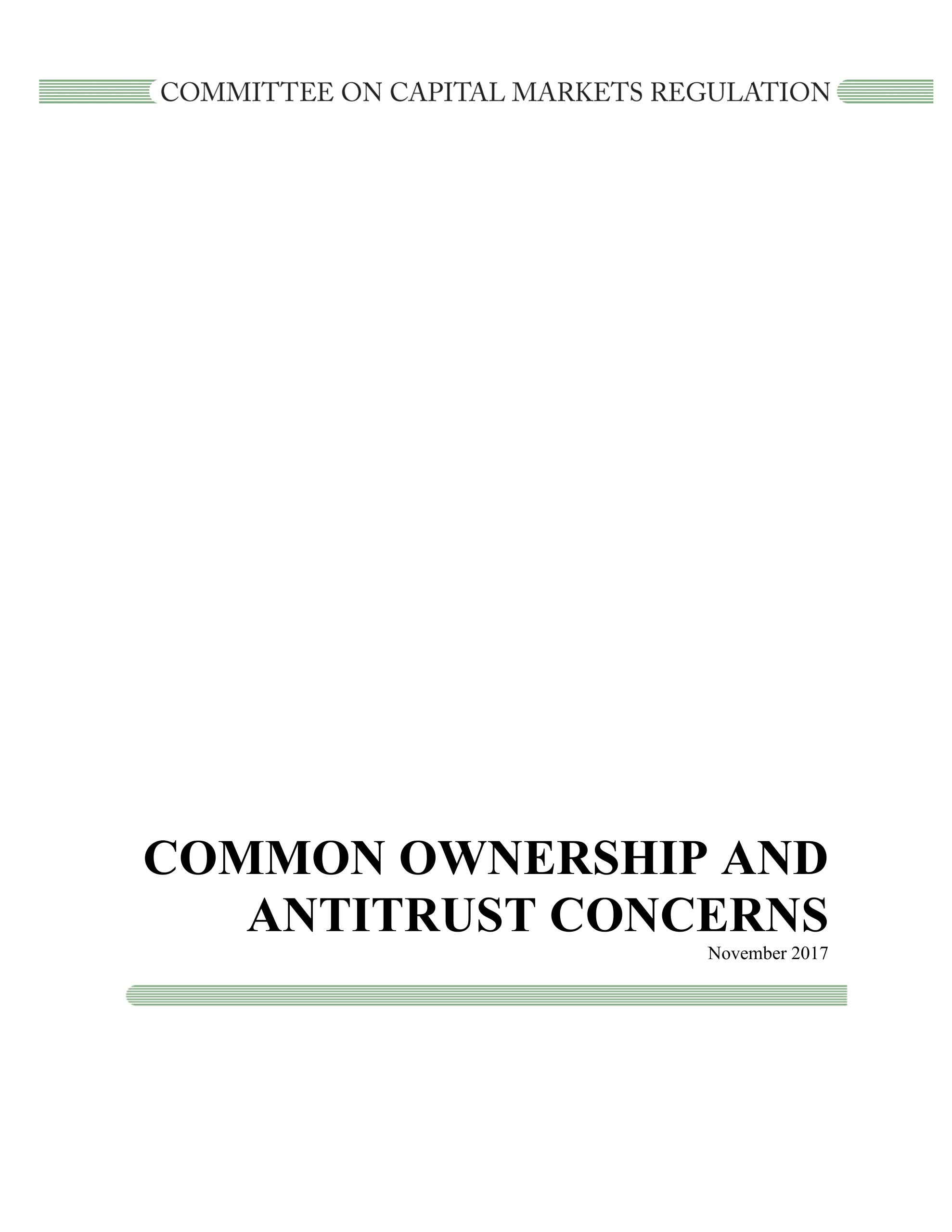 Report: Common Ownership and Antitrust Concerns