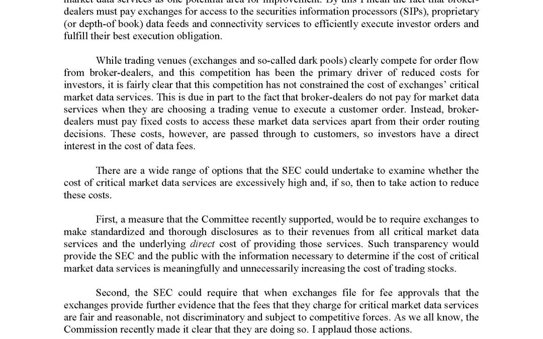 Hal S. Scott, President of the Committee on Capital Markets Regulation, Participates on SEC Roundtable Panel on Market Data and Market Access