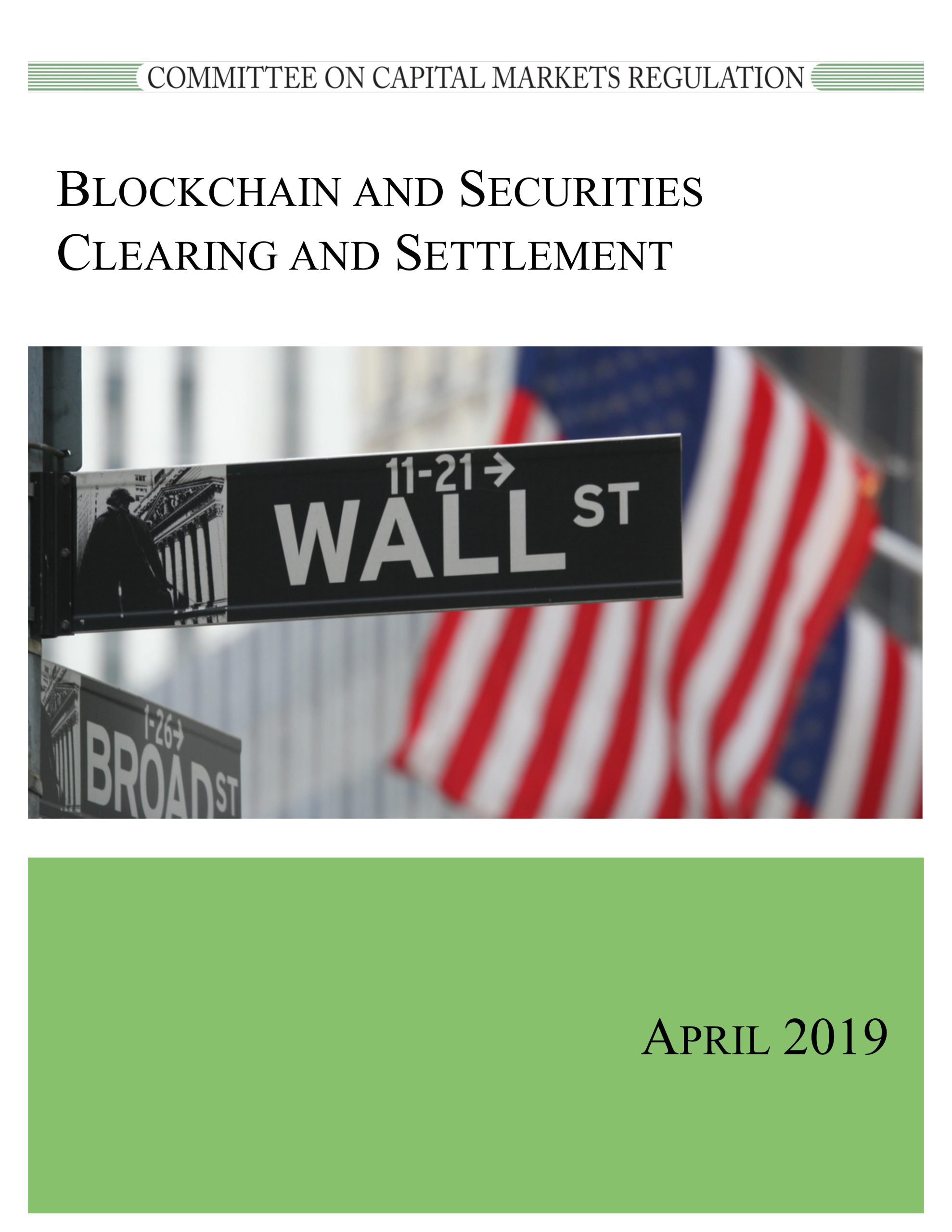 Report: Blockchain and Securities Clearing and Settlement
