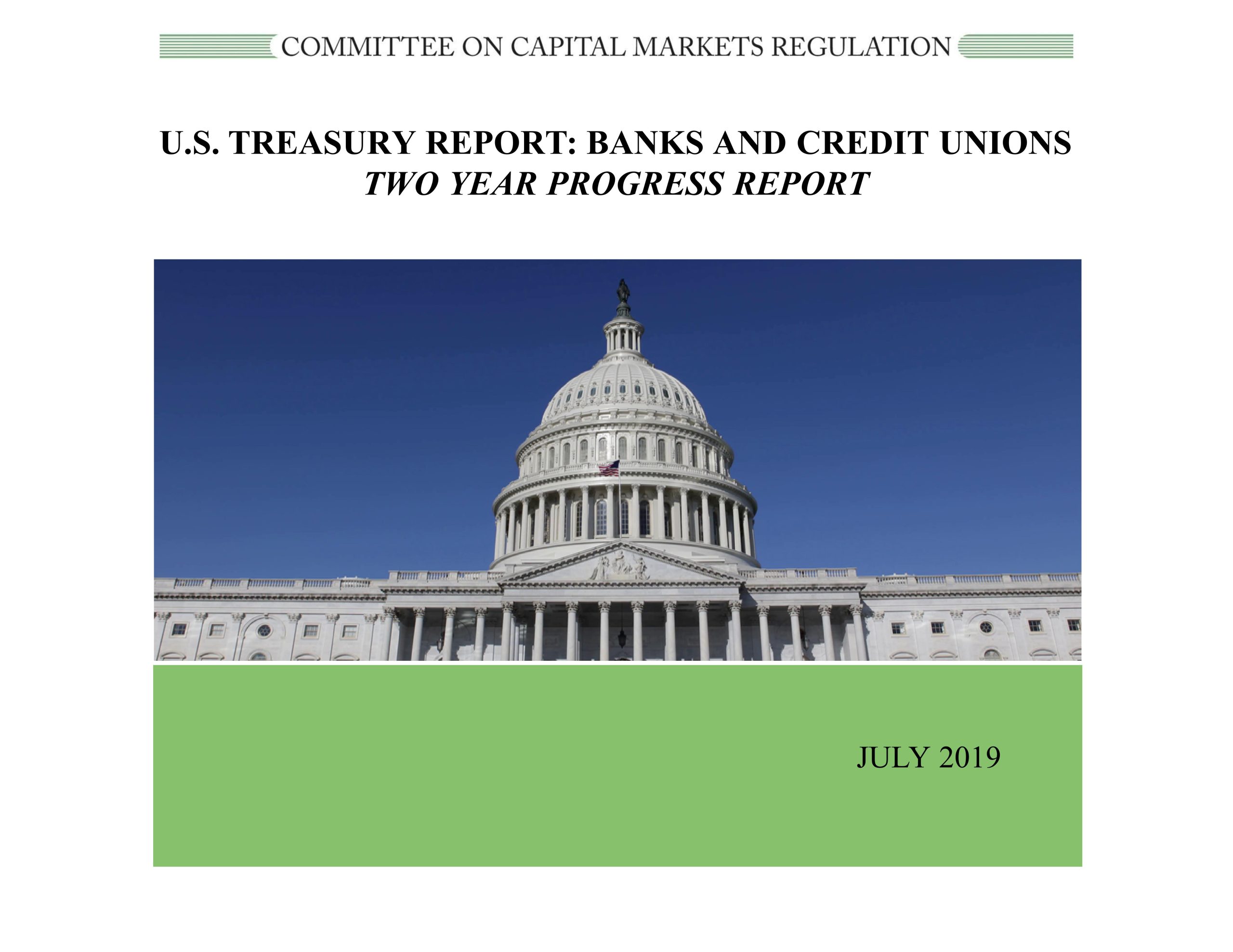 U.S. Treasury Report: Banks and Credit Unions – Two Year Progress