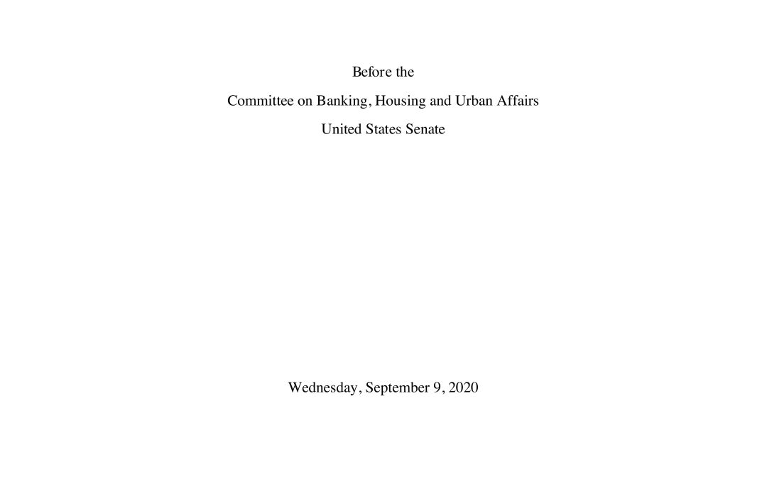 Hal S. Scott Testifies Before the Senate Banking Committee on the Treasury/Federal Reserve Main Street Lending Program