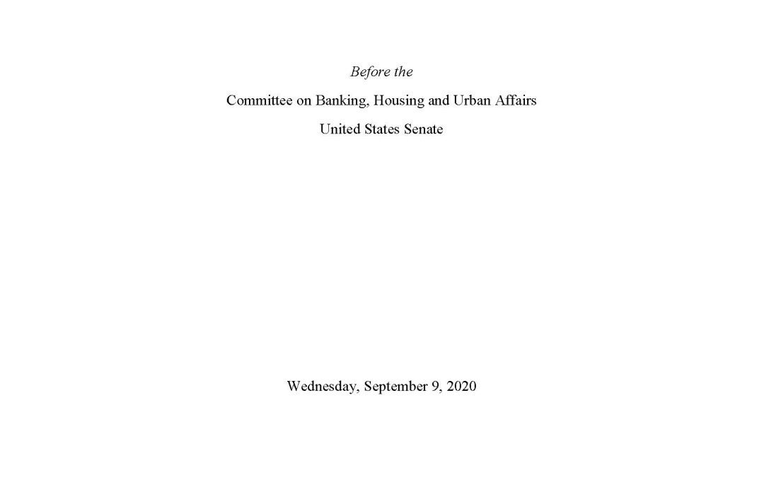 Hal S. Scott Testifies Before the Senate Banking Committee on the Treasury/Federal Reserve Main Street Lending Program