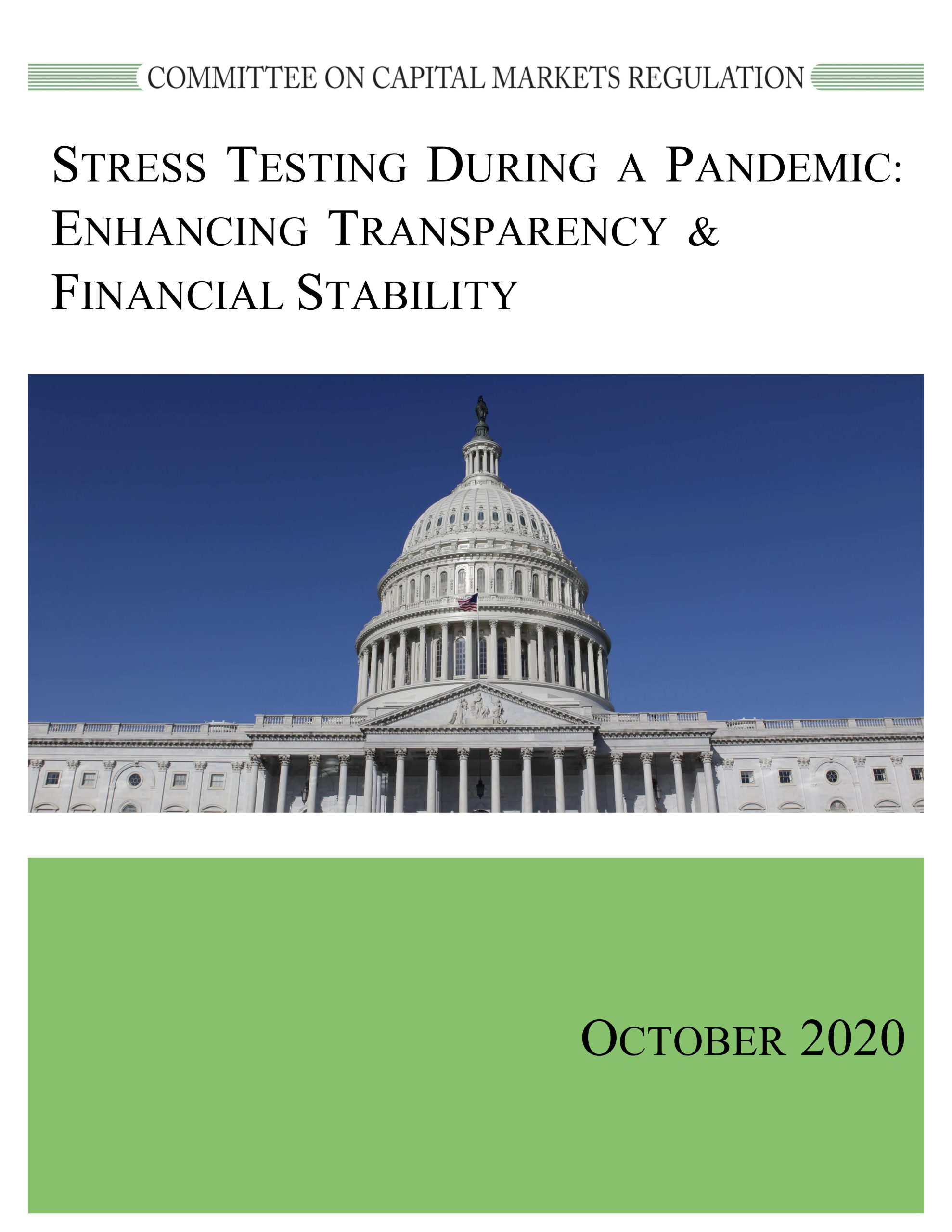 Report: Stress Testing During a Pandemic: Enhancing Transparency & Financial Stability
