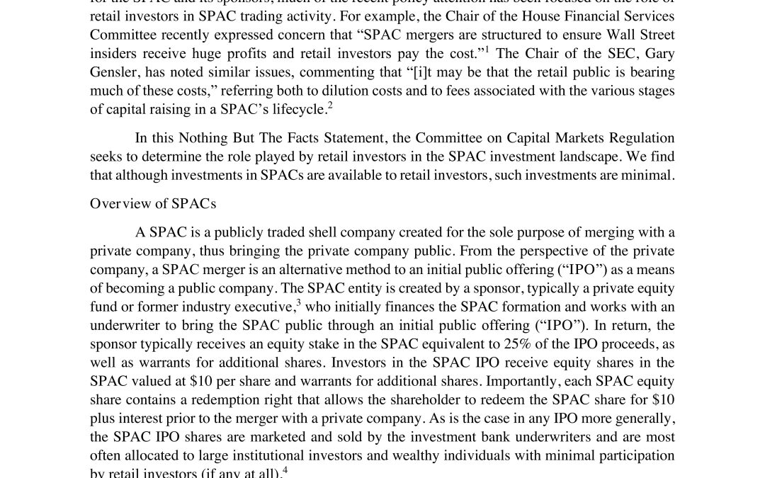 Retail Investors and SPACs