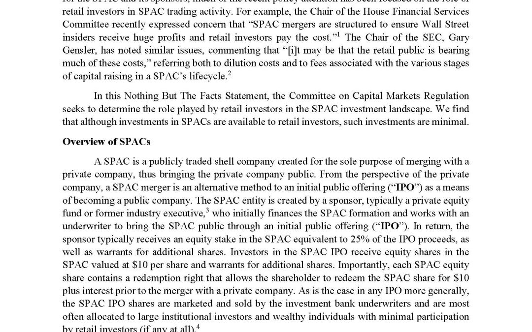 Retail Investors and SPACs