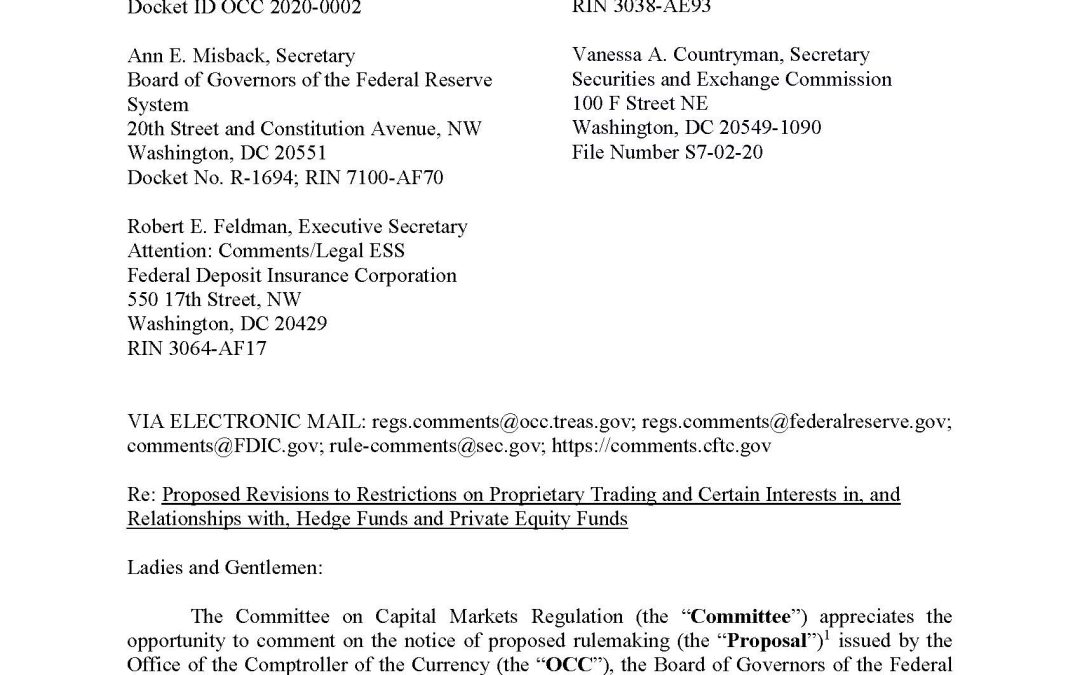 Comment Letter on Volcker Covered Funds Proposal