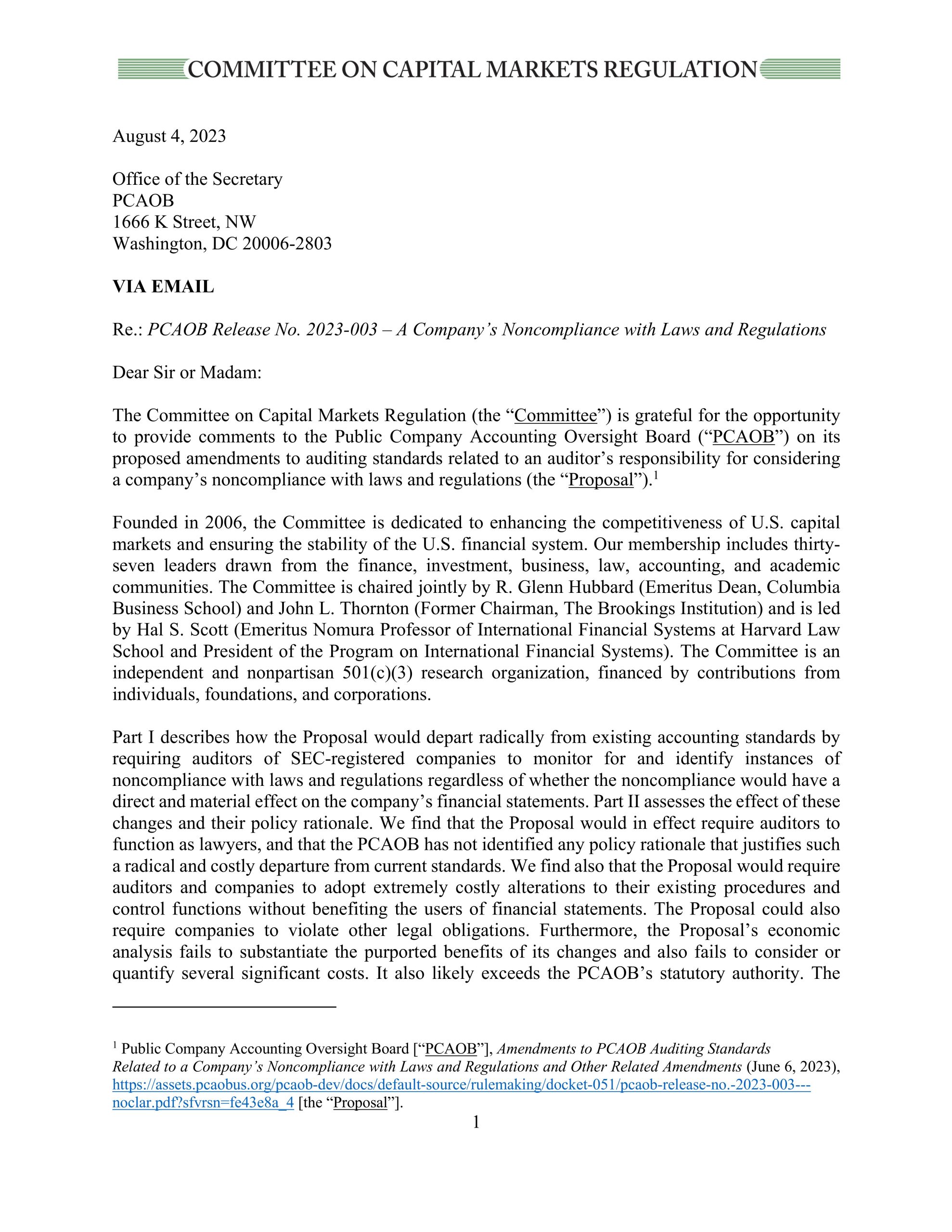Comment Letter on PCAOB’s Proposed Amendments to Public Company Auditing Standards