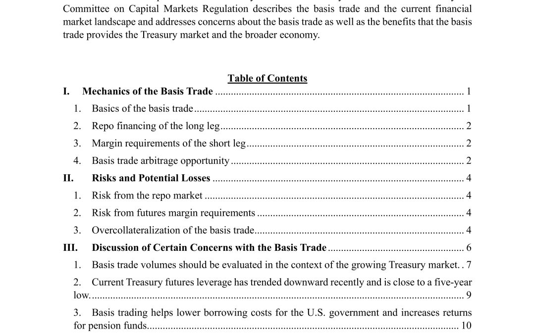 An Overview of the Treasury Basis Trade