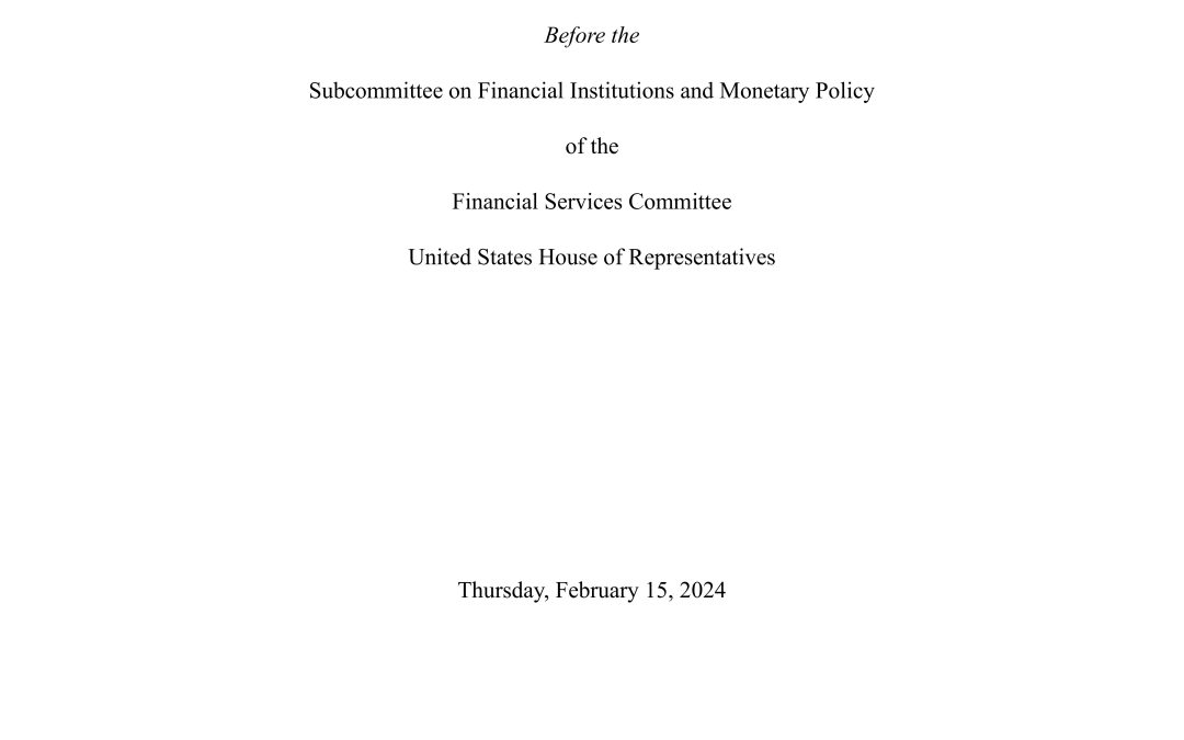 Hal Scott Testifies on Lender of Last Resort Before the Subcommittee on Financial Institutions and Monetary Policy