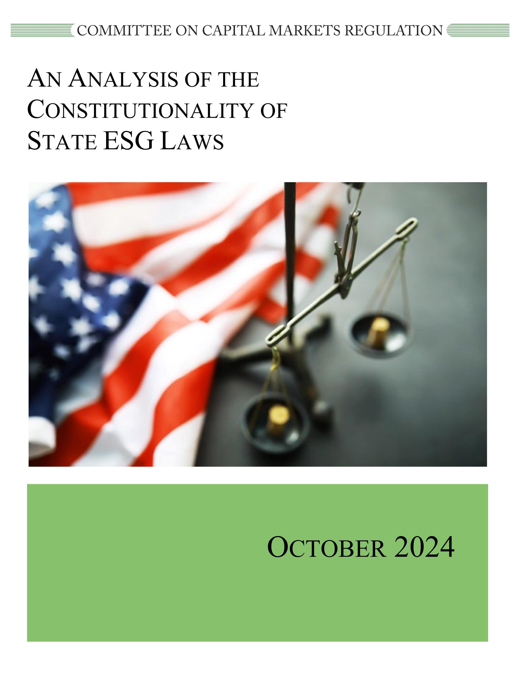 Report: An Analysis of the Constitutionality of State ESG Laws