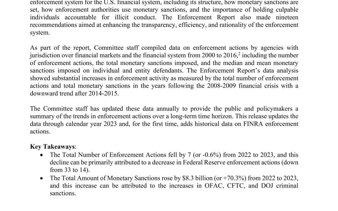 Report: Enforcement Data for Calendar 2023
