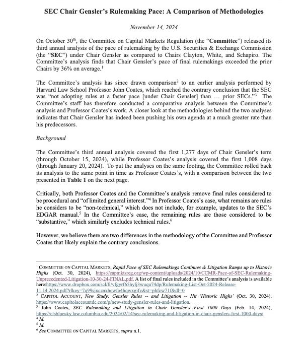 SEC Rulemaking Pace: Methodology Comparison