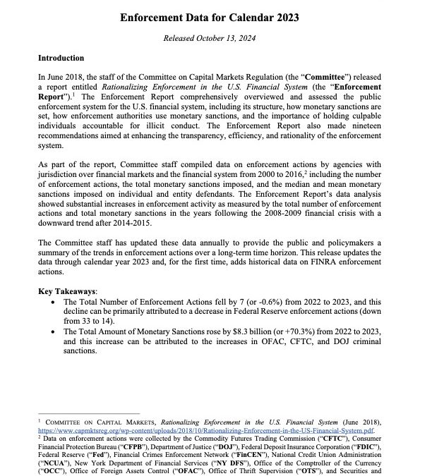 Report: Enforcement Data for Calendar 2023