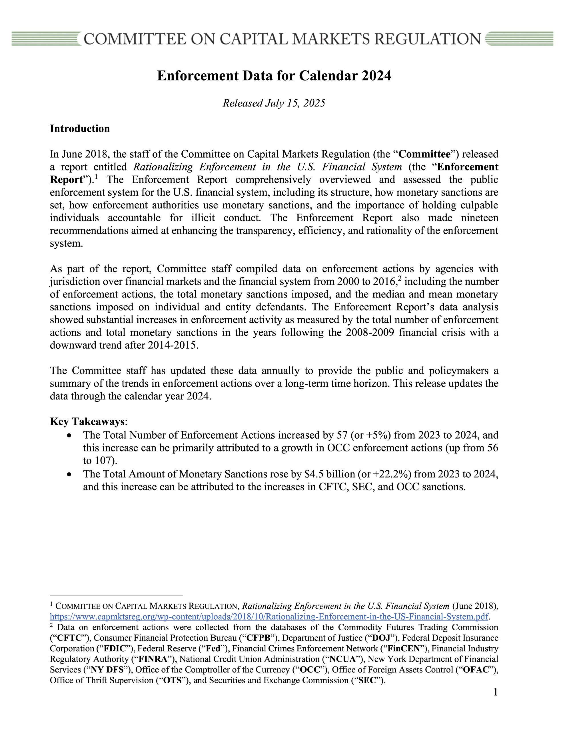Report: Enforcement Data for Calendar 2024