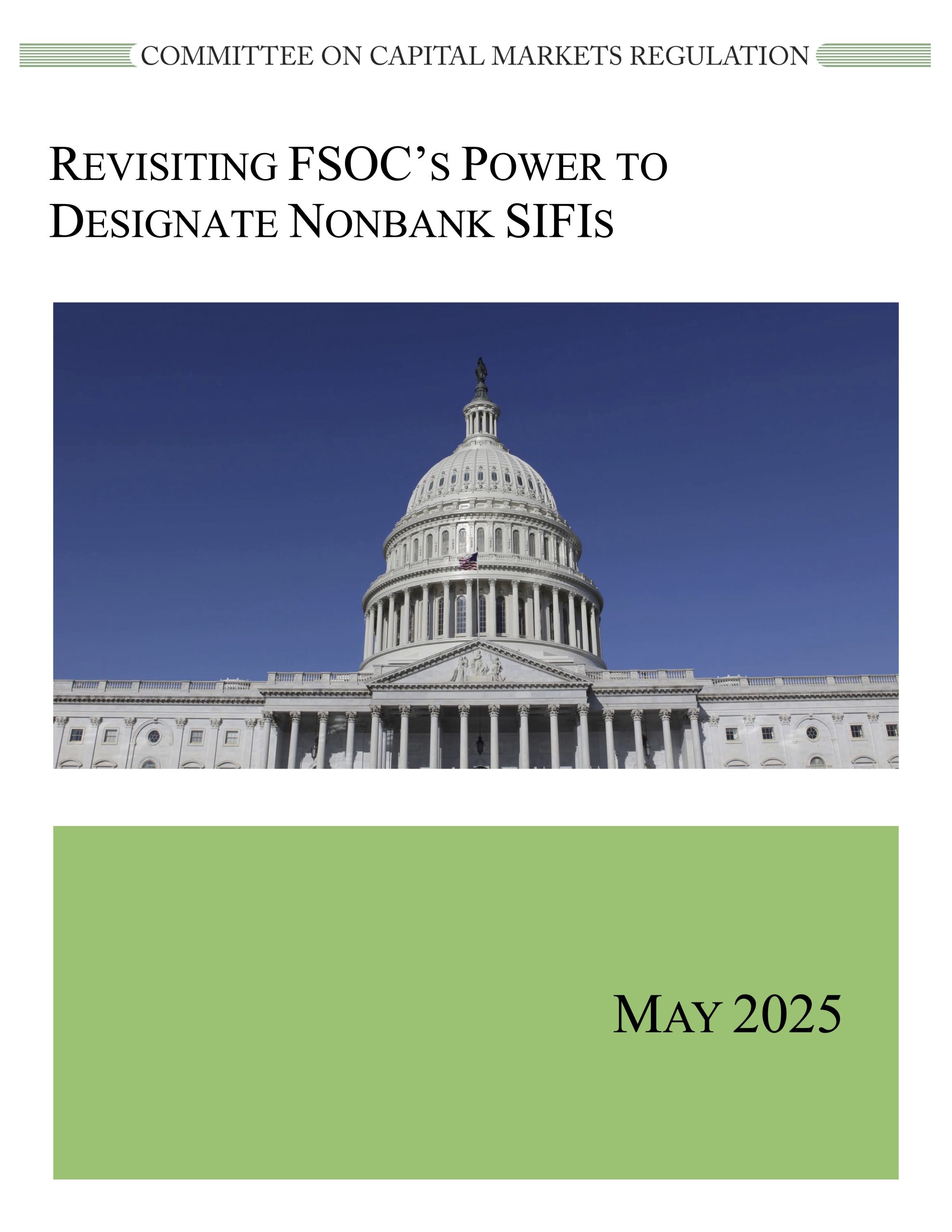 Report: Revisiting FSOC’s Power to Designate Nonbank SIFIs